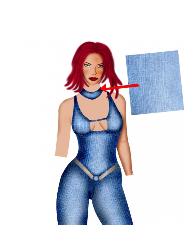 Creation of Princess of blue jeans: Step 17